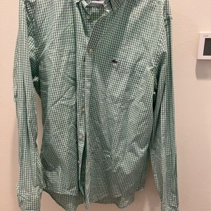 Lacoste men’s regular fit size XL long sleeve gingham shirt